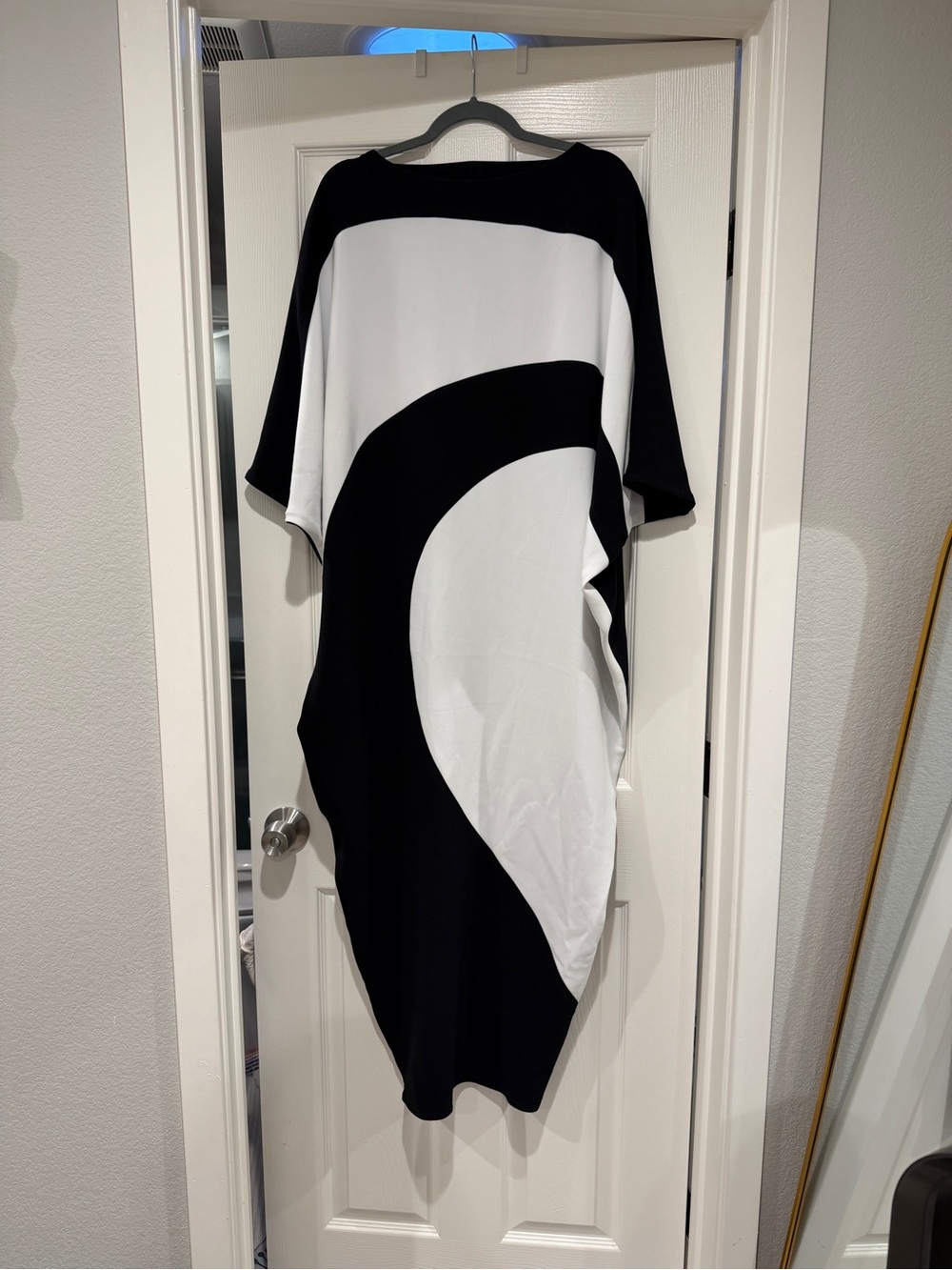 Black and White Curved Panel Dress